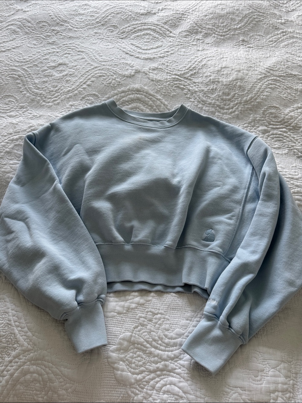 Cropped Light Blue Women's Sweatshirt